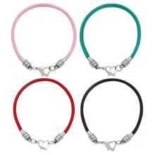 Cords for Jewelry Making Diy Bracelet Accessories Black Red 17-20cm Leather Rope with Buckle 3mm Finding Wholesale Lots Bulk