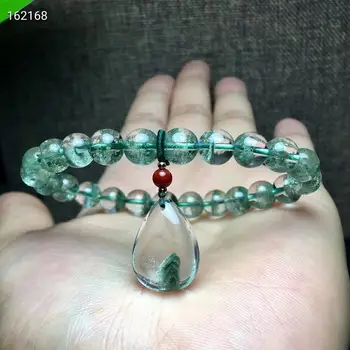 

Certificate Natural Green Phantom Quartz Bracelet 8.2mm Women Men Crystal Clear Round Beads Stretch Bracelet AAAAAA
