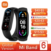 Умный Браслет Xiaomi Mi Band 6, водонепроницаемый фитнес-трекер с экраном AMOLED 1,56 дюйма, Bluetooth, 5 атм Умный Браслет Xiaomi Mi Band 6, водонепроницаемый фитнес-трекер с экраном AMOLED 1,56 дюйма, Bluetooth, 5 атм