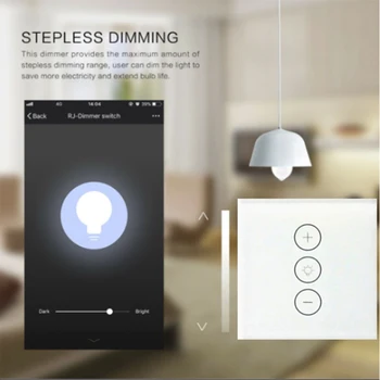

Smart dimming touch switch WIFI network mobile APP remote control compatible with Alexa voice control EU standard light switch