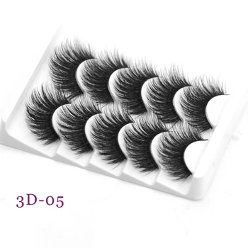 

DamePapil Faux Mink Lashes Full Strip Fluffy/Wispy/Thick Eye Lashes Accessories 5 Pairs Set Hand Made Wholesale Makeup Tools