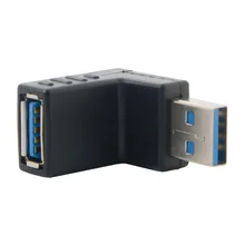 Cablecc CY Супер Скоростной USB 3,0 90d M/F штекер для женщин угловой адаптер Черный штекер конвертер для ноутбука retina вертикальный