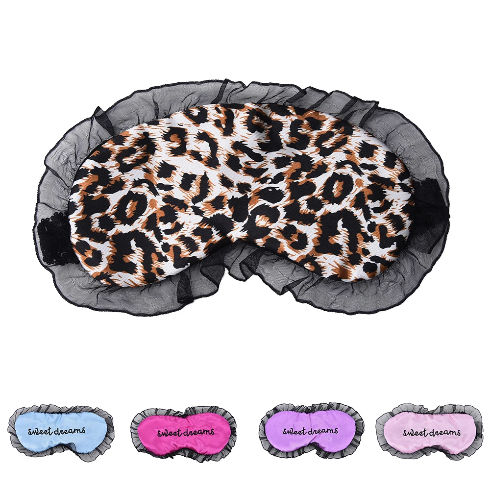 

Kawaii "Sweet Dream" Embroidery EyeShade Girl's Lace Sleeping Eye Mask Cover Travel Rest Leopard Eyepatch Blindfolds Care Tool