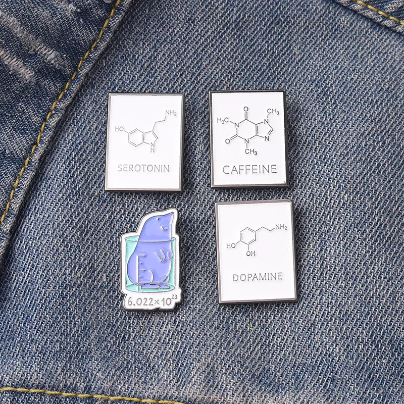 

Biochemical Structure Enamel Pins Custom Molecular Formula Brooch Knowledge Lapel Badge Bag Jewelry Gift Kids Friends