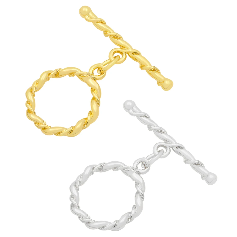 

OCESRIO Trendy Small Genuine Gold Plated Copper Round Twist Toggle Clasp for Jewelry Supplies for Jewelry Wholesale cnta065