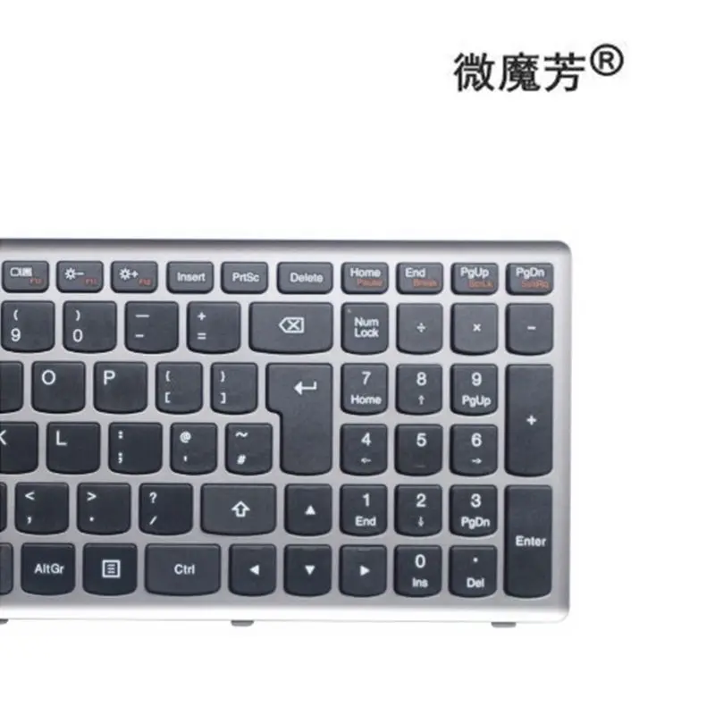 Великобритания клавиатура для lenovo Ideapad Z710 U510 Клавиатура для ноутбука серебряная рамка QWERTY