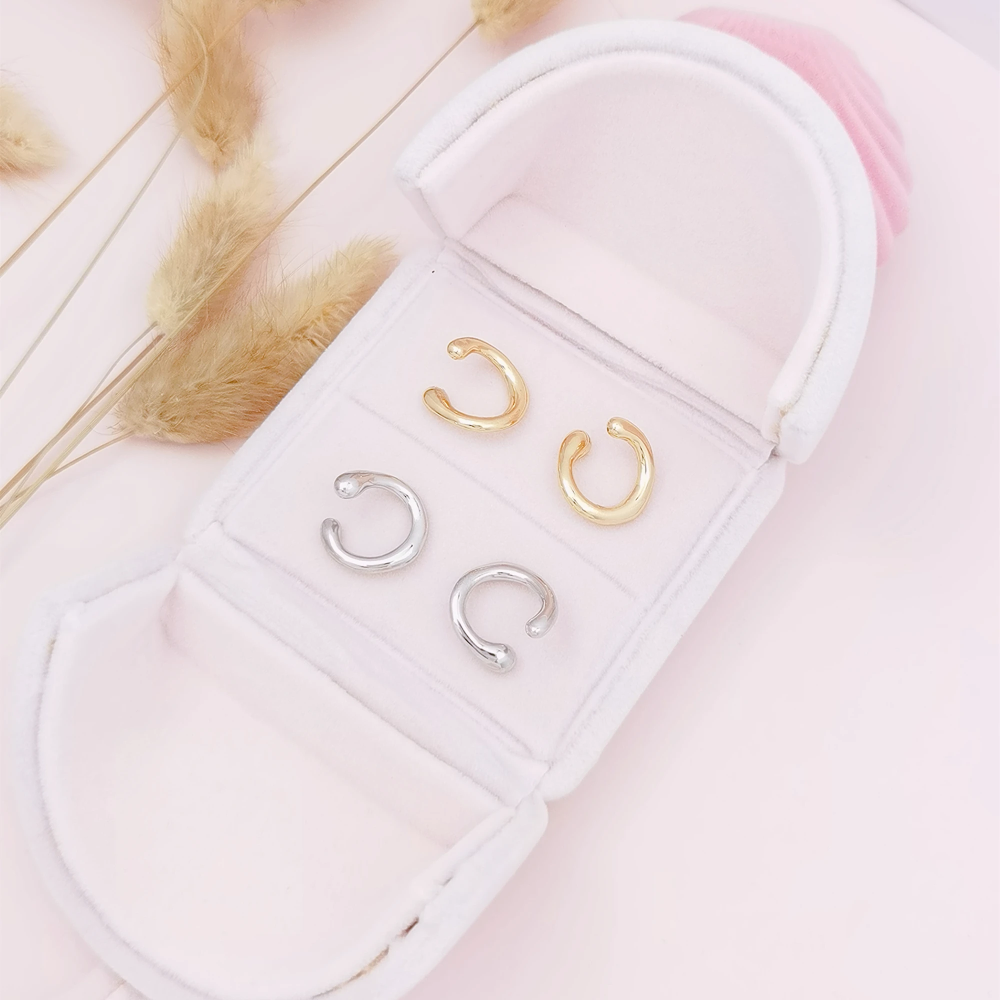 Серьги-клипсы для мужчин и женщин из золота 16 карат с круглой геометрией