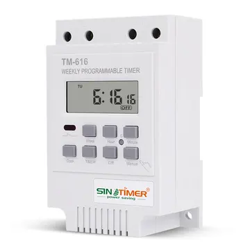 

SINOTIMER TM616B-2 30A 220V Electronic Weekly Programmable Digital TIME SWITCH Relay Timer Control Timer Din Rail Mount