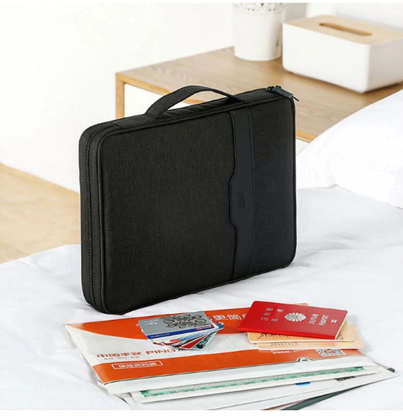 Business Office Organizer Briefcase Bag Documents Certificates Storage Bags Large Pocket Passport Meeting Travel Handbag XA49C
