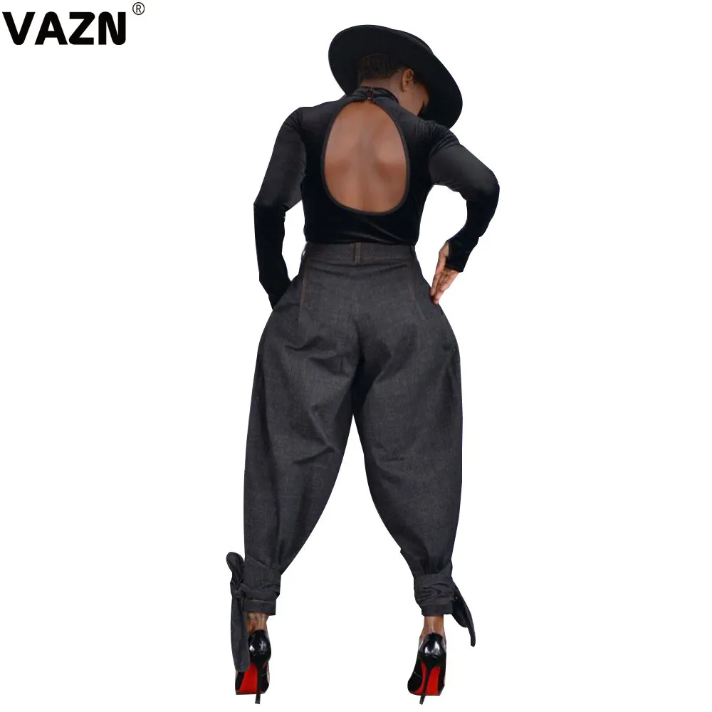 VAZN YH5114 New Jeans Young High Street Lazy Casual Smart Fashion Popular Solid Women Long Loose Harm Pencil Jeans Pants
