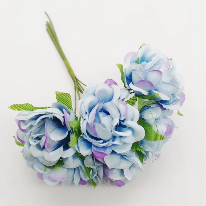 6 шт. букет из шелковых роз рождественские гирлянды сделай сам Дешевые