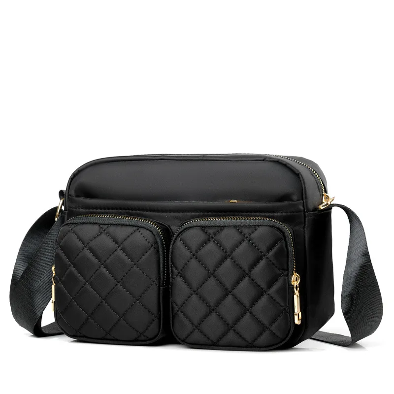 

Baigou Bag Bobo New Style Large-Volume Rhombus Shoulder Bag Bag Women's Versatile Nylon Oblique Bag Going to Work Commuter Bag