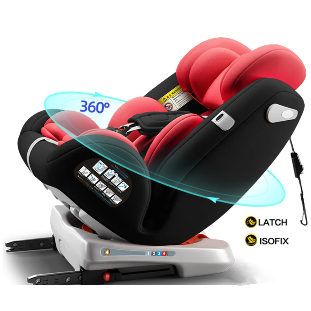 Carmind детское безопасное сиденье автомобиля с 0-12 лет ребенок автомобиль 360 градусов вращения 3-4 сиденья ISOFIX и защелка - Цвет: black