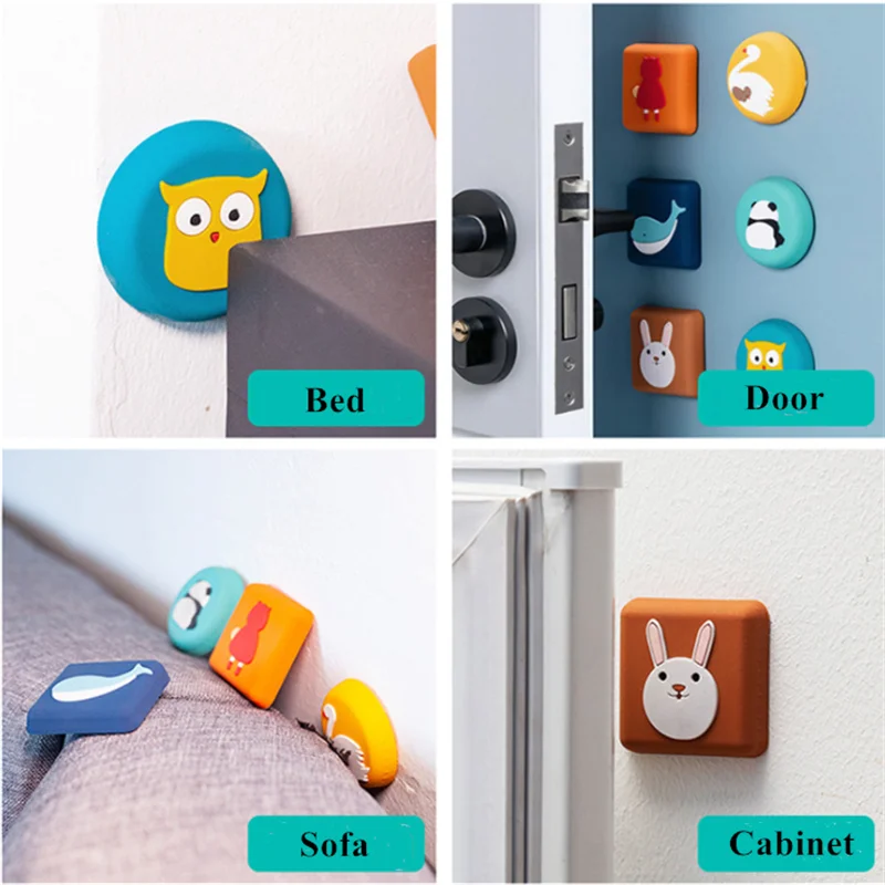 Silicone Door Stopper Door Stopper Bumpers Door Stopper Silicone Rubber Bumpers Cartoon Silicone Self Adhesive Door Stopper Wall Protectors Door Handle Bumpers Buffer Guard Stoppers Silencer Crash Pad 1PCS