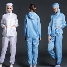 Unisex Dustproof Workshop Split Clean Clothes Anti-static Tops Pants Overalls Hooded Work Uniforms Waterproof factory outlet anti static safety cleanroom clothes dustproof workwear esd mens work overalls clean room long protective suit