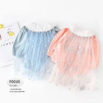

New 2020 Spring Infants Bodysuits Snow Voile Cloak Newborn Baby Girls Princess Birthday Jumpsuits Toddlers Kids Clothes