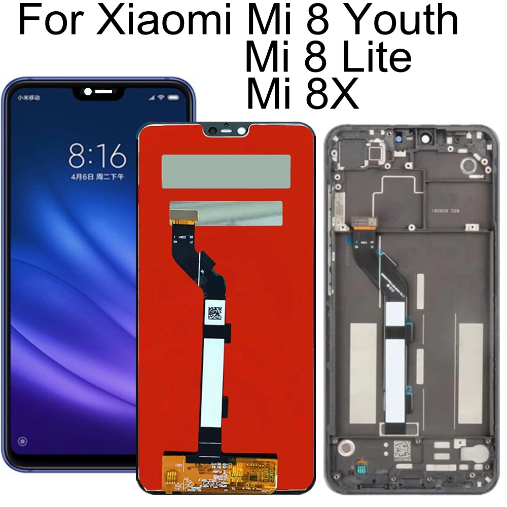 ЖК-дисплей 6 26 дюйма для XiaoMi Mi 8 Lite / 8X с сенсорным экраном и дигитайзером в сборе