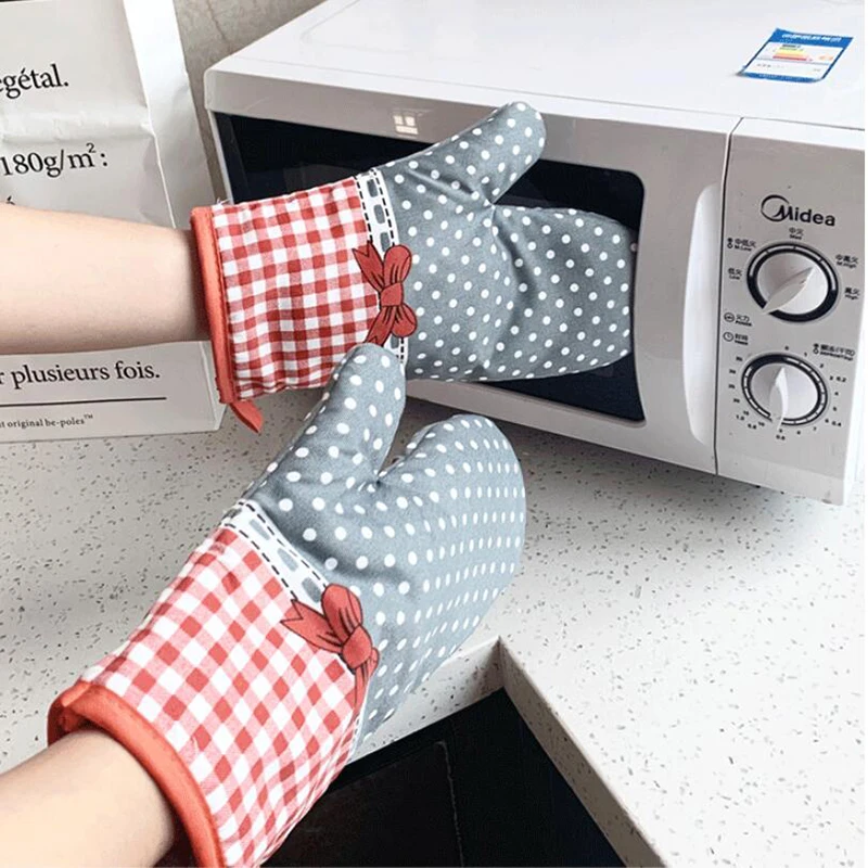 Cotton Fashion Kitchen Pad Cooking Microwave Baking BBQ Oven Potholders Oven Mitts Kitchen Gloves Mitts