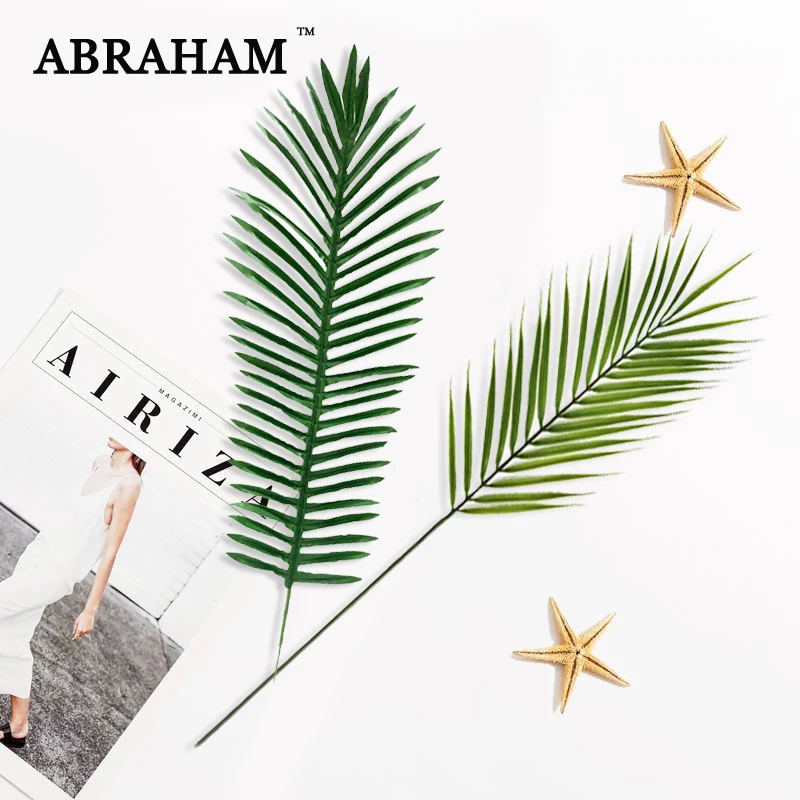 

68cm Large Fake Palm Tree Leafs Plastic Artificial Plant Branch Tropical Tree Leaves For Hawaiian Beach Party Autumn Home Decor