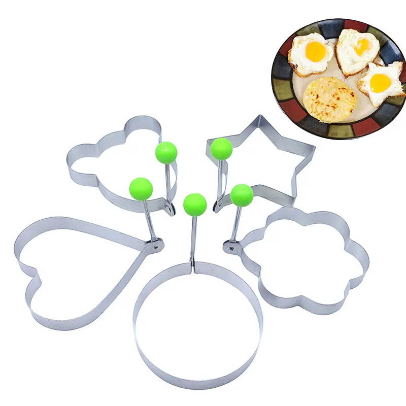 

Thick Stainless Steel Creative Omelette DIY Mouse Love Heart Flower Five-pointed Star Round Shaped Mold Kitchen Gadget