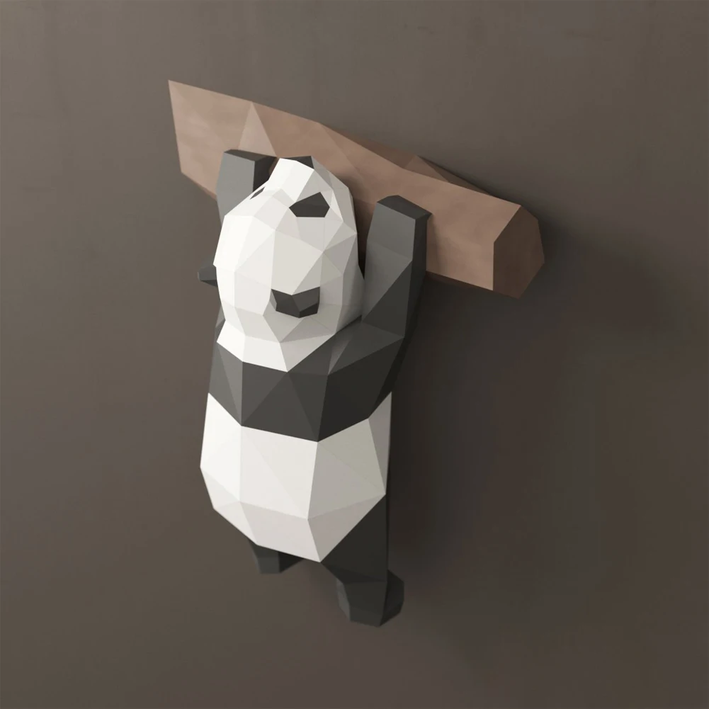 Украшение для дома, 3D геометрическая панда, сделай сам, детская игрушка, подарок для гостиной, украшение ручной работы, на стену, бумажная модель, милый реквизит для шоу