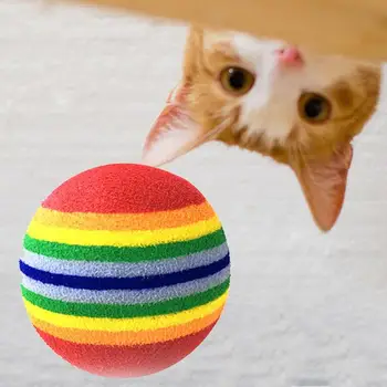 

1Pcs Pet Dog Cat Rainbow Ball Toy Small Dog Cat Toys Sponge Balls