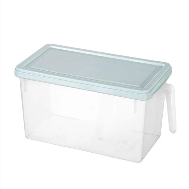 Пластиковая коробка для хранения кухонного холодильника, контейнер для еды, прозрачный Домашний Органайзер, пищевые овощные ящики для хранения контейнеров - Цвет: blue