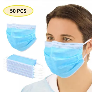 

50pcs Anti-Dust Dustproof Disposable Earloop Face Mouth Masks Facial Protective Cover Masks Mask Particulate Respirator
