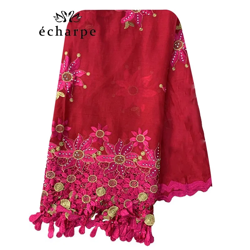 100% хлопковый шарф африканские женские шарфы большие вышитые кисточки вышивка
