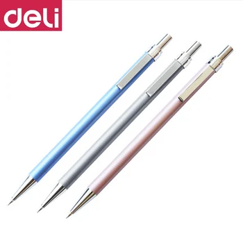 

1 pcs DELI Automatic Pencil 6492 Metal Pen Activity Pencil 0.5/0.7mm Student Drawing with HB Lead Automatic Pen Writing Tools