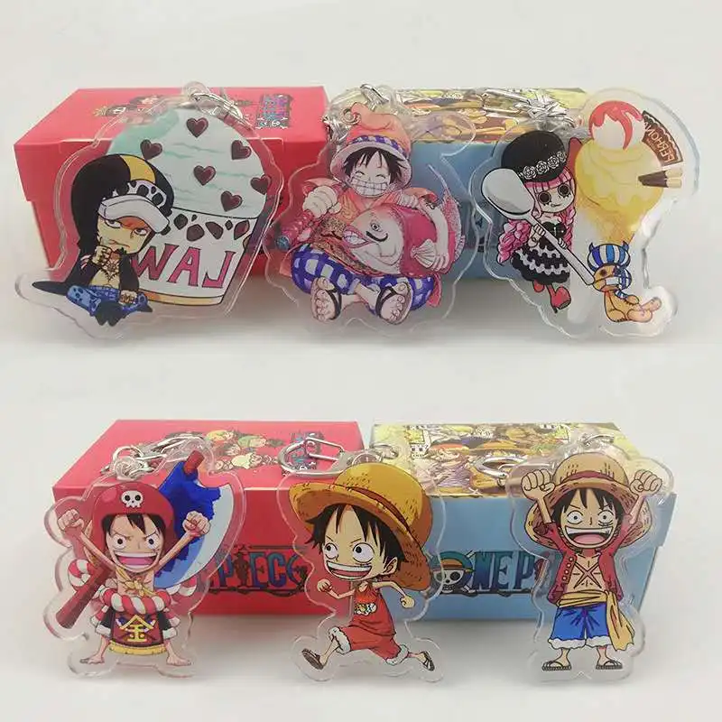 50pcs Lot Wholesale Cartoon One Piece Luffy Transparent Pvc Keychain Tony Chopper Roronoa Zoro Sanj Fashion Accessory Llaveros Key Chains Aliexpress