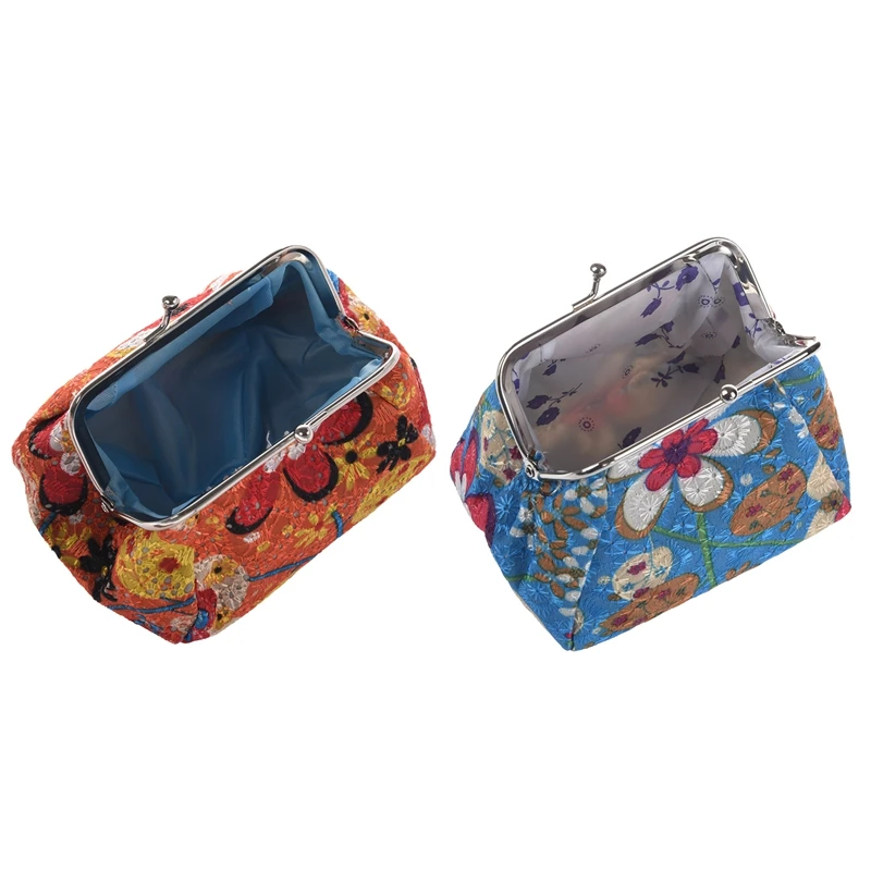 JHD-2Pc Женская мода милый кошелек ключи сумка Портмоне(синий и оранжевый
