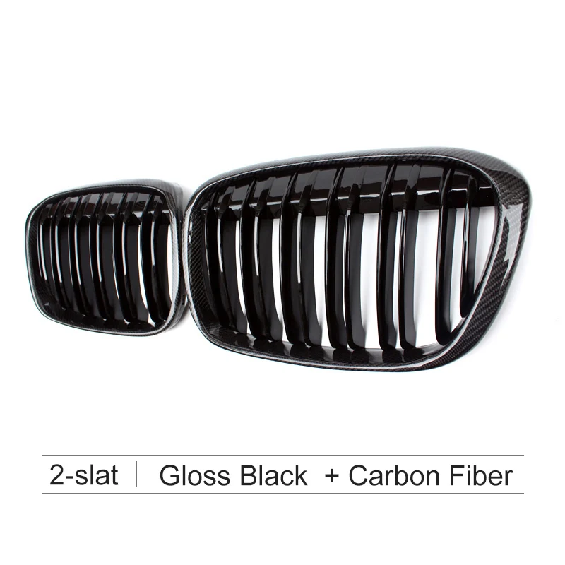 Блестящая Черная передняя решетка радиатора для BMW- X-Series F48 F49 X1 - Цвет: Gloss carbon