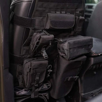 

NEW-Multifunction Front Seat Cover Case With Organizer Storage Muti Pocket for Jeep Wrangler JK 2007-2017 Seat Protector Multipl