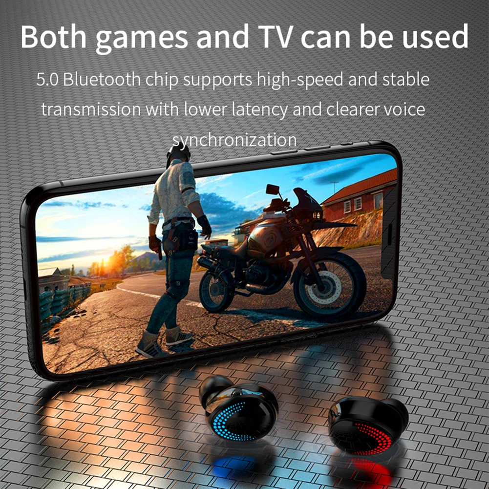 TWS 5 0 Bluetooth наушники Сенсорные беспроводные 9D Hi Fi стереогарнитура Спортивные