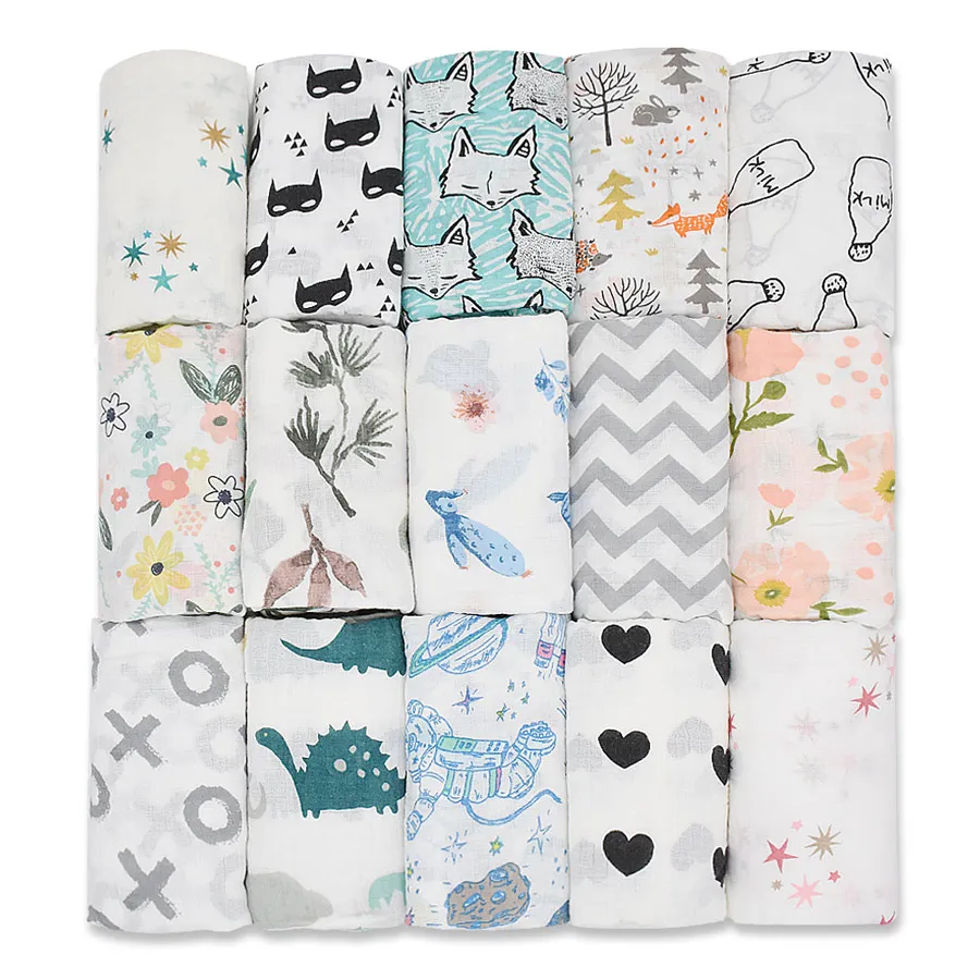 100% de muselina de algodón para bebé, suave, gasa para el baño, para dormir