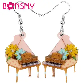 

Bonsny Acrylic Anime Floral Piano Earrings Drop Dangle Instrument Ornament Jewelry For Women Girl Teen Kid Charm Decoration Gift