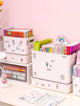 

Stationery Storage Box With Lid Creative Desk Organizer Pen Holder Food Cosmetic Clothing Tissue Box Book Sorting Storage Case
