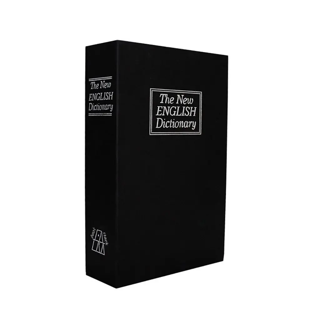 -Inglés en forma de dinero Caja de Ahorro de caja fuerte con forma de libro moneda con clave efectivo ahorrar monedas cajas libro banco con llave