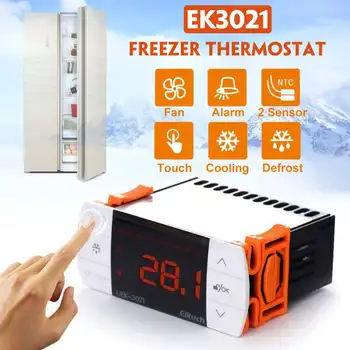 

Digital Touch-Button Temperature Controller/Thermostat Cooling and Defrost Two Sensors/Probes Refrigerator Freezer Thermostat
