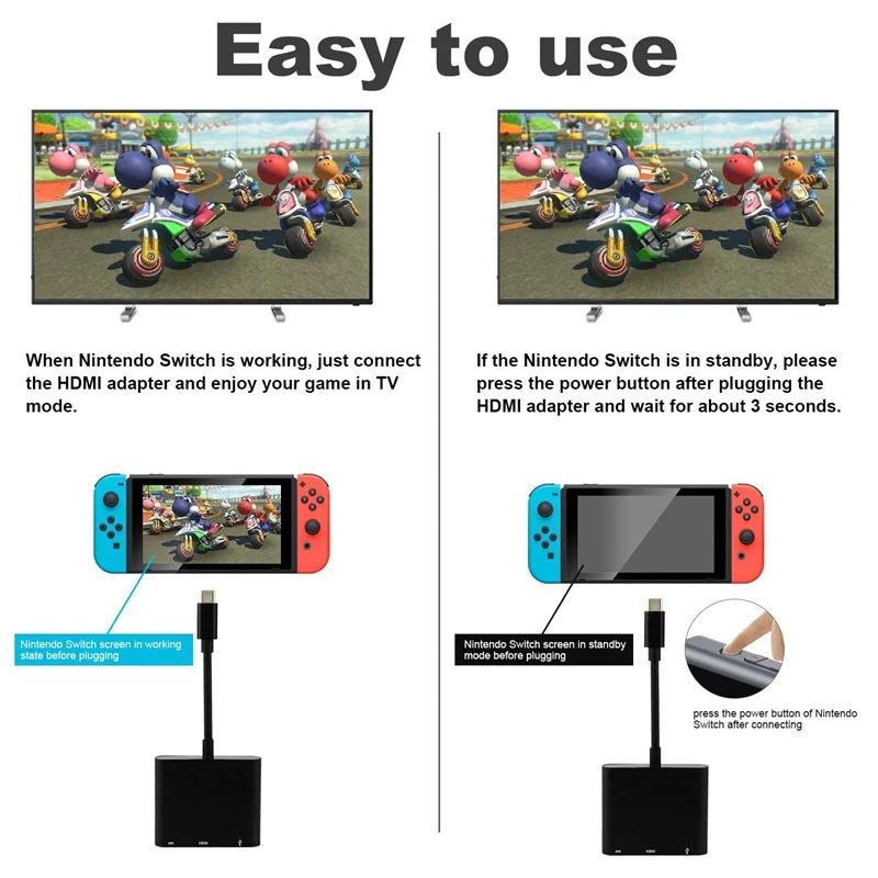 HDMI USB C адаптер концентратора для nintendo Switch, 1080P Тип C к HDMI конвертер док-кабель для nintendo Switch