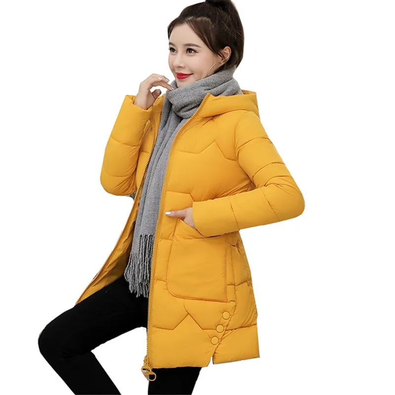 Goedkoop 2019 Winter Nieuwe Vrouwen Jas Jassen Slim Parka Vrouwelijke Beneden katoenen Hooded Overjas Dikke Warme Jassen Losse Casual Student Jas