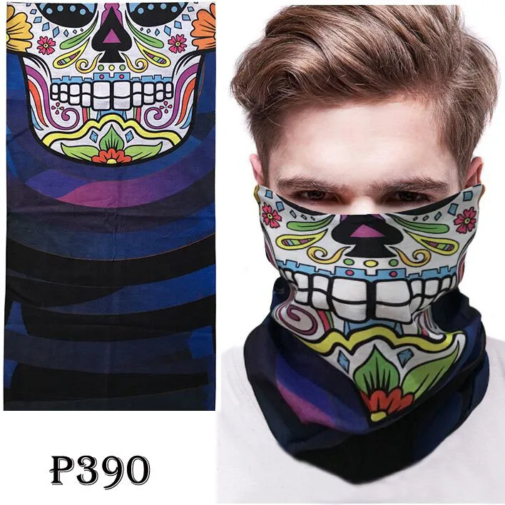 Маска с черепом, бандана, велосипедный шлем, маска для шеи, маска для лица, половина лица, Пейнтбол лыжи, спортивная повязка на голову, военная игра, маски, шарф для пешего туризма - Цвет: F