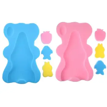 

Baby Bath Holder Mesh Pocket Bed Infant Anti-slip Shower Sponge Cushion