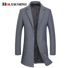 Holyrising мужские зимние пальто бизнес шерстяное пальто Элегантное зимнее пальто тонкий Homme куртка Мягкий Hombre Largo пальто 19015-5