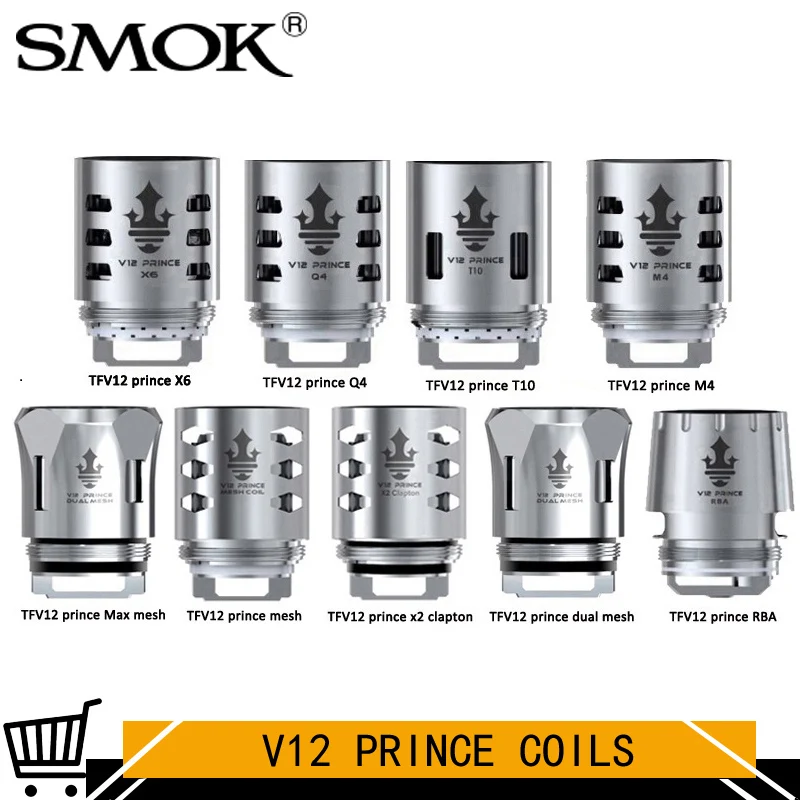 Оригинальный SMOK TFV12 Prince Coil V12 RBA Q4 M4 X6 T10 сетчатый двухъядерный для PRINCE Tank