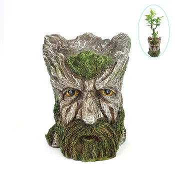 

Imitation Old Tree Men Flower Pot Succulents Container Fairy Garden Decoration Figurine Planter Pot Desktop Home Decoration Gift