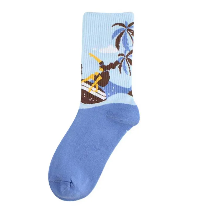 B Autumn Winter Creative Socks Funny Creative Trend Fashion Couple Skateboard Socks Jacquard Cotton Unisex Happy Socks - Цвет: B