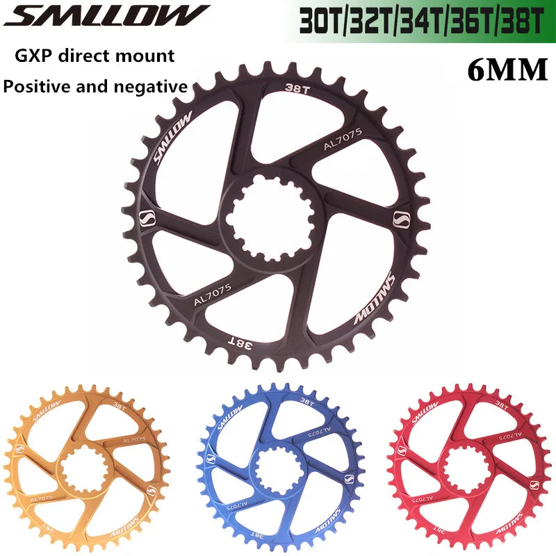 SMLLOW MTB горный велосипед однодисковая GXP direct-установленный цельное положительный и отрицательный зубчатый диск 30/32/34/36/38T 6 мм
