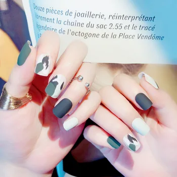 

Manicure 24 Sheet Boxed Fake Nails Handfeel Dull Polish Matte Bride Manicure Stick Sheet MS-12